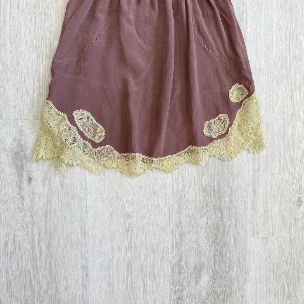 Wilfred Aritzia Camisole 100% Silk Lace Trim Top Mauve Pink XS Sleeveless GUC - Picture 13 of 15